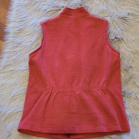 Coldwater creek womens red cotton knit vest‎ with gathered back size medium - Picture 3 of 4